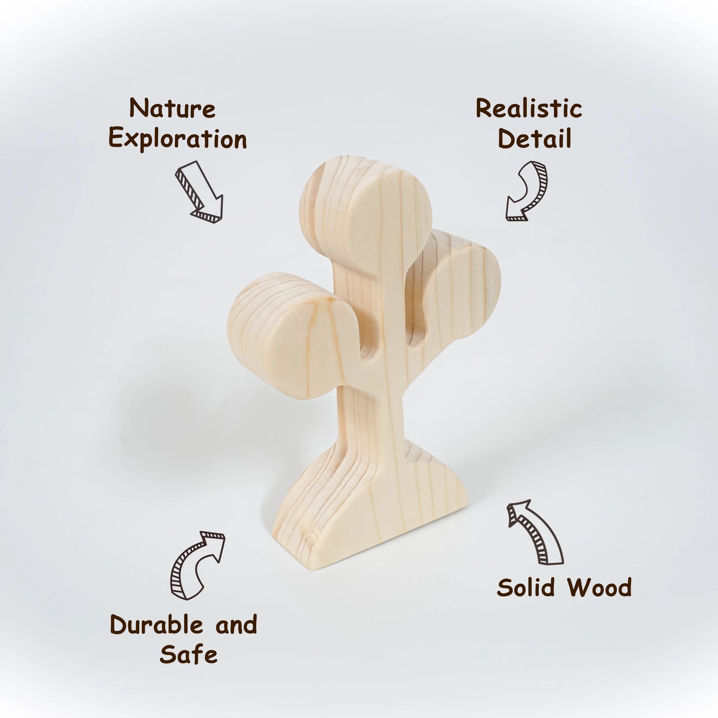 Natural Wooden Circular Leaf Tree Toy