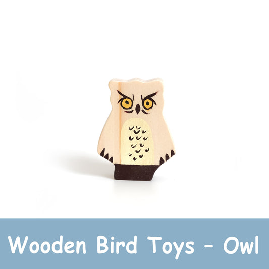 Handcrafted Wooden Owl Toy – Montessori Owl Figure