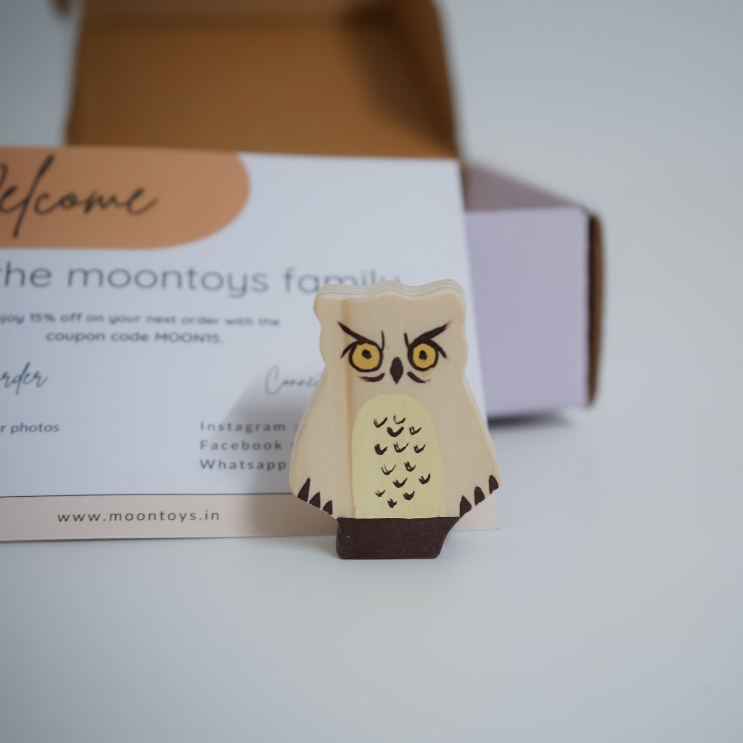 Handcrafted Wooden Owl Toy – Montessori Owl Figure