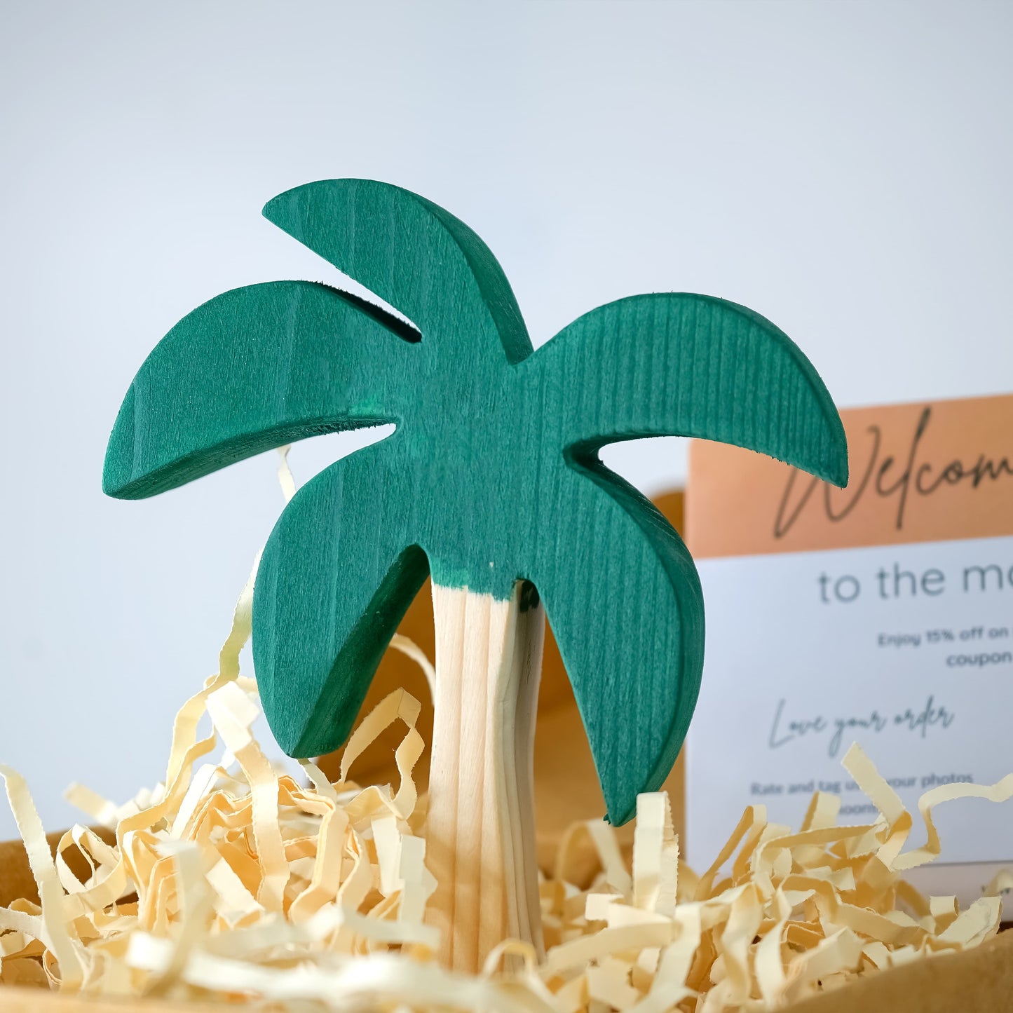 Eco-Friendly Colored Wooden Palm Tree Toy