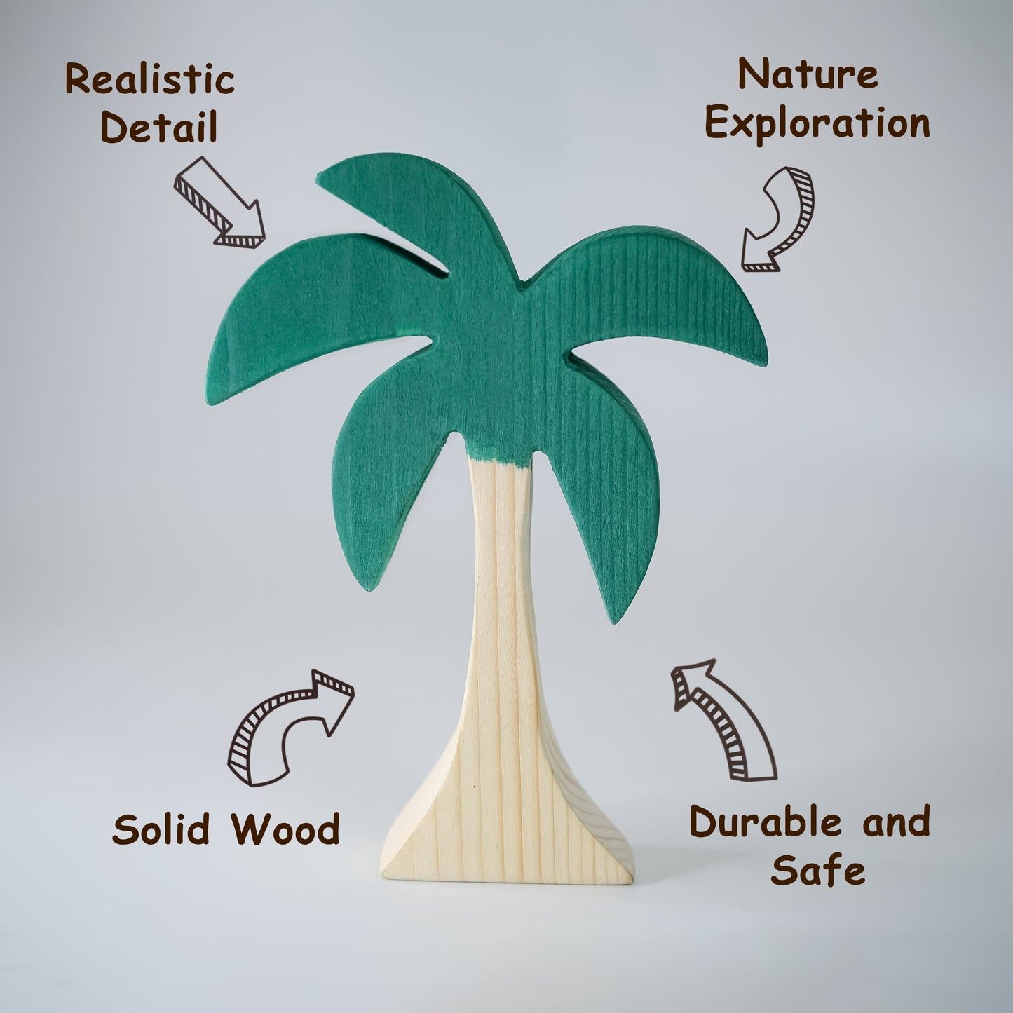 Eco-Friendly Colored Wooden Palm Tree Toy