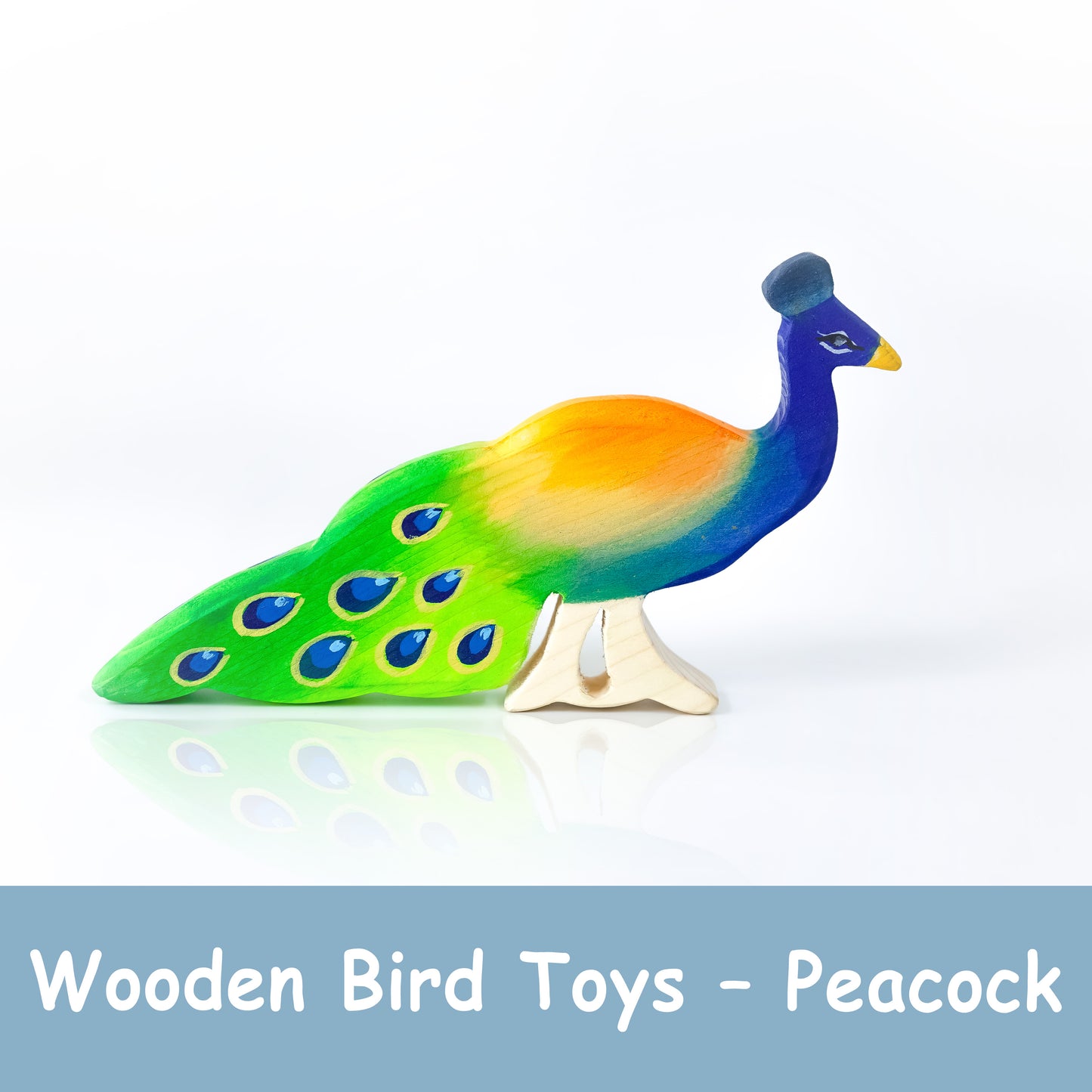 Wooden Bird Toys – Indian Peacock Figurine