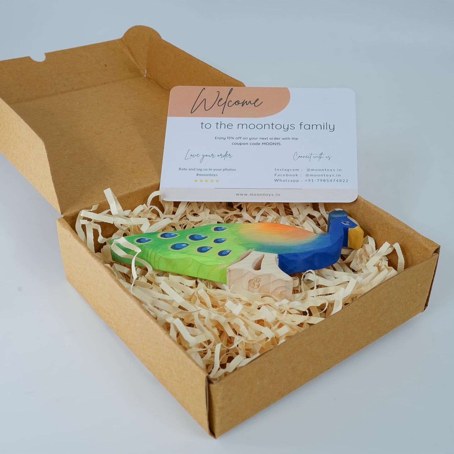 Wooden Bird Toys – Indian Peacock Figurine