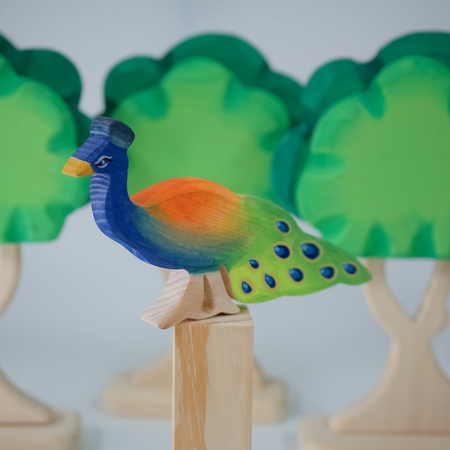 Wooden Bird Toys – Indian Peacock Figurine