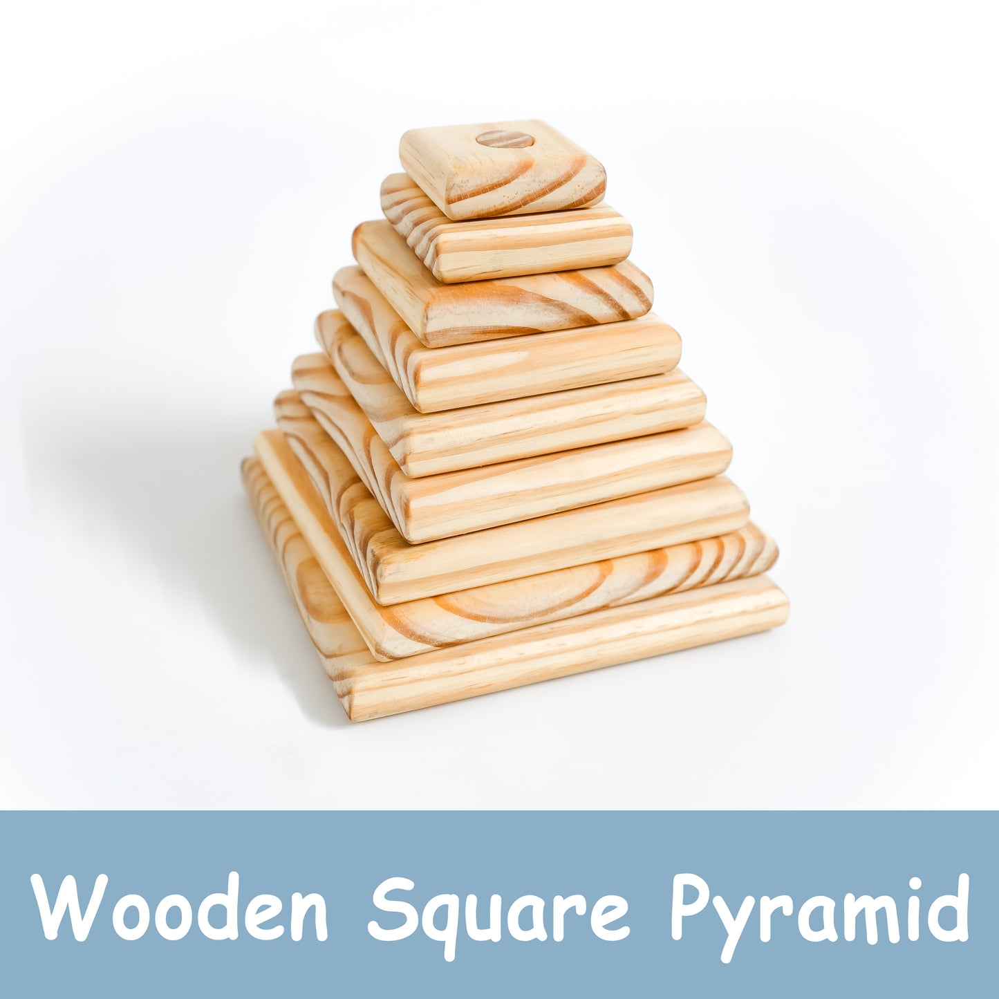 Pyramid Square Wooden Stacker