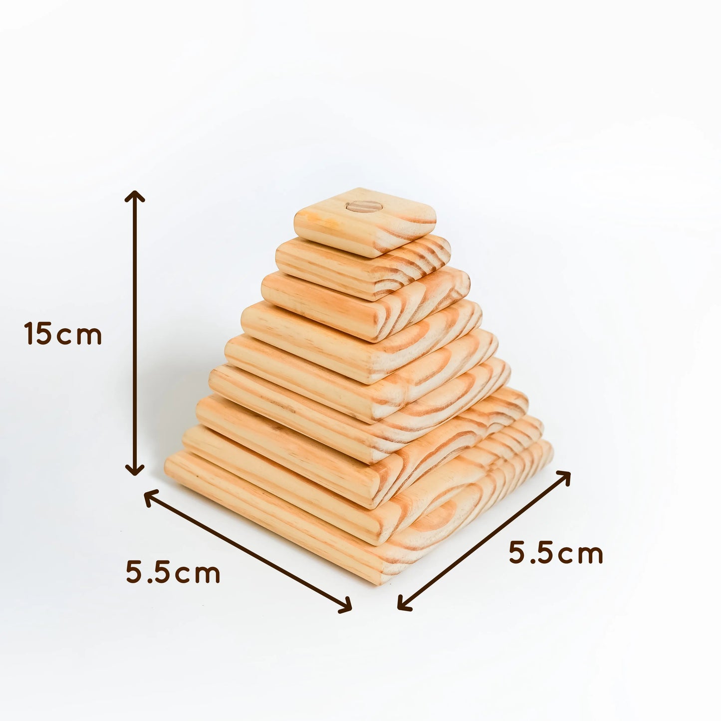 Pyramid Square Wooden Stacker