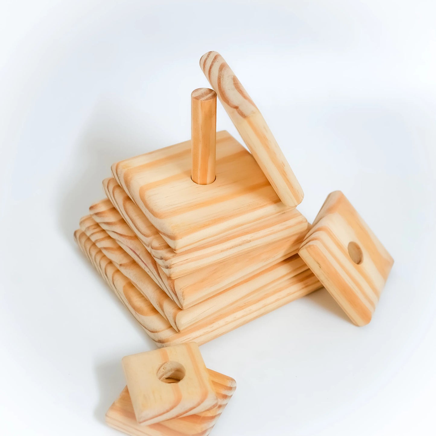 Pyramid Square Wooden Stacker