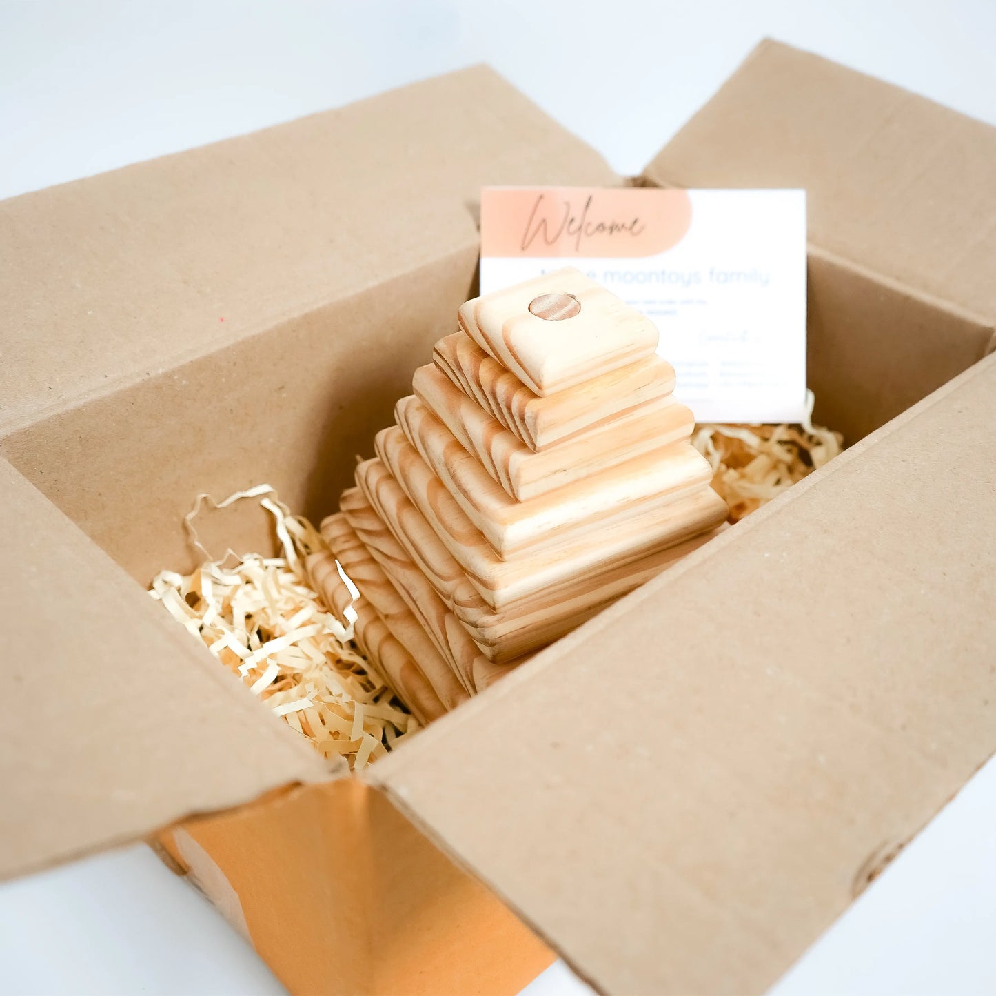 Pyramid Square Wooden Stacker