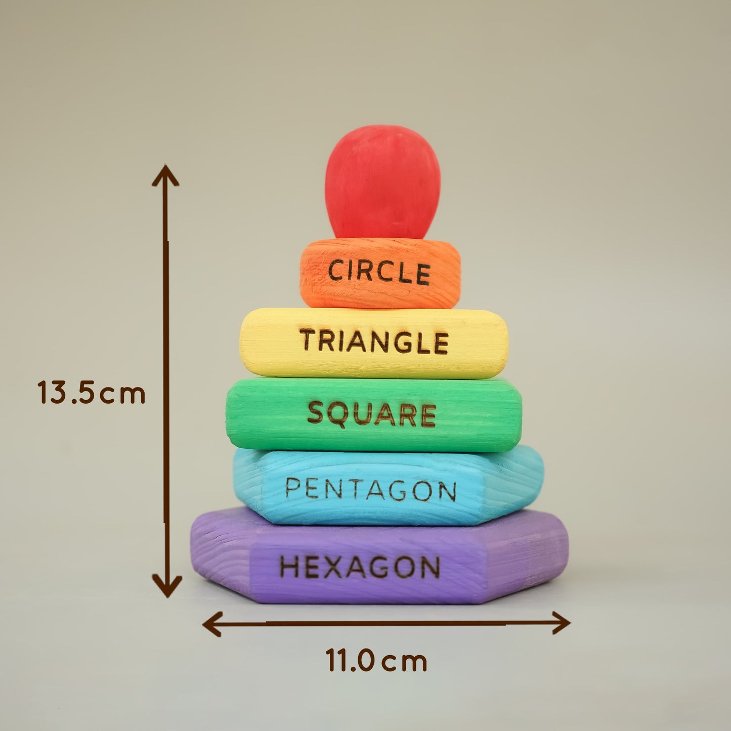 Rainbow Wooden Stacker Toys – Shape