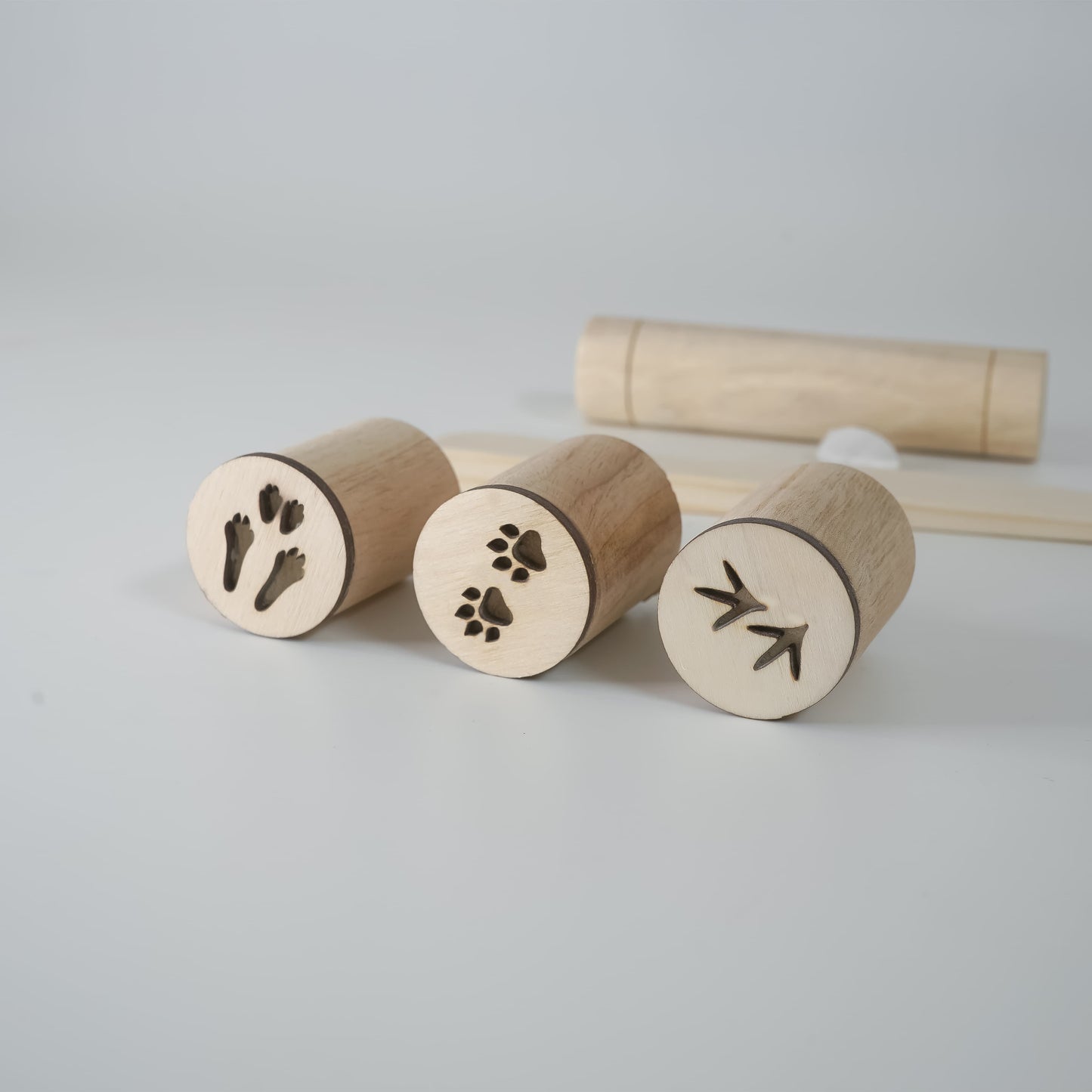 Animal Footprint Stamp Set with Wooden Rolling Pin and Knife