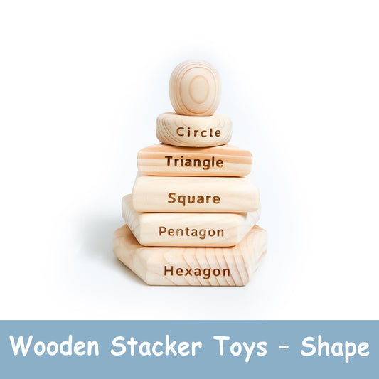 Montessori Wooden Shape Stacking Toy Set for Early Learning