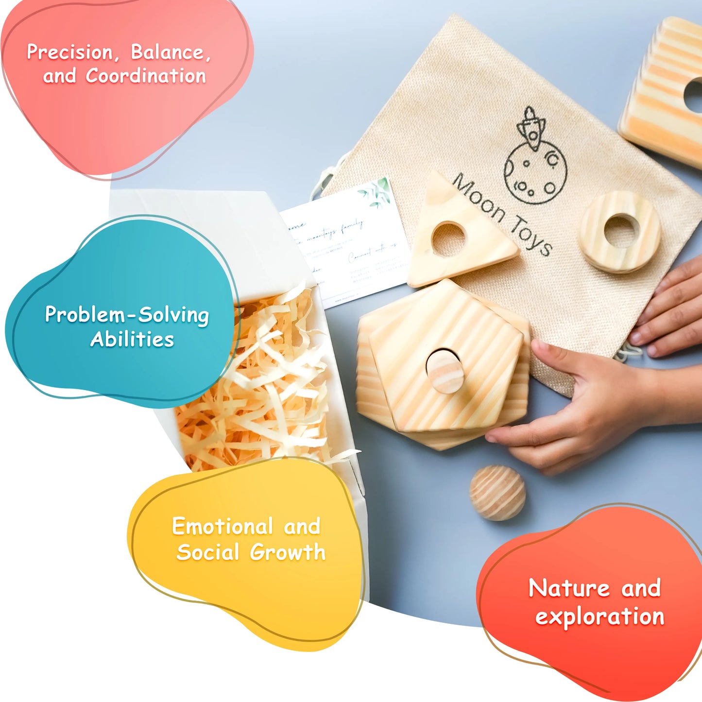 Montessori Wooden Shape Stacking Toy Set for Early Learning