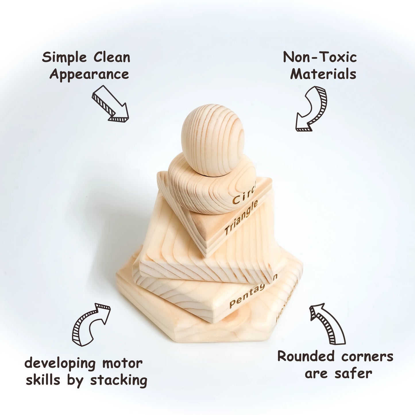 Montessori Wooden Shape Stacking Toy Set for Early Learning