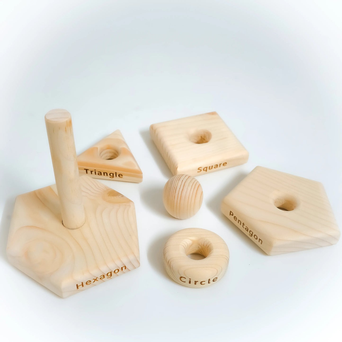 Montessori Wooden Shape Stacking Toy Set for Early Learning