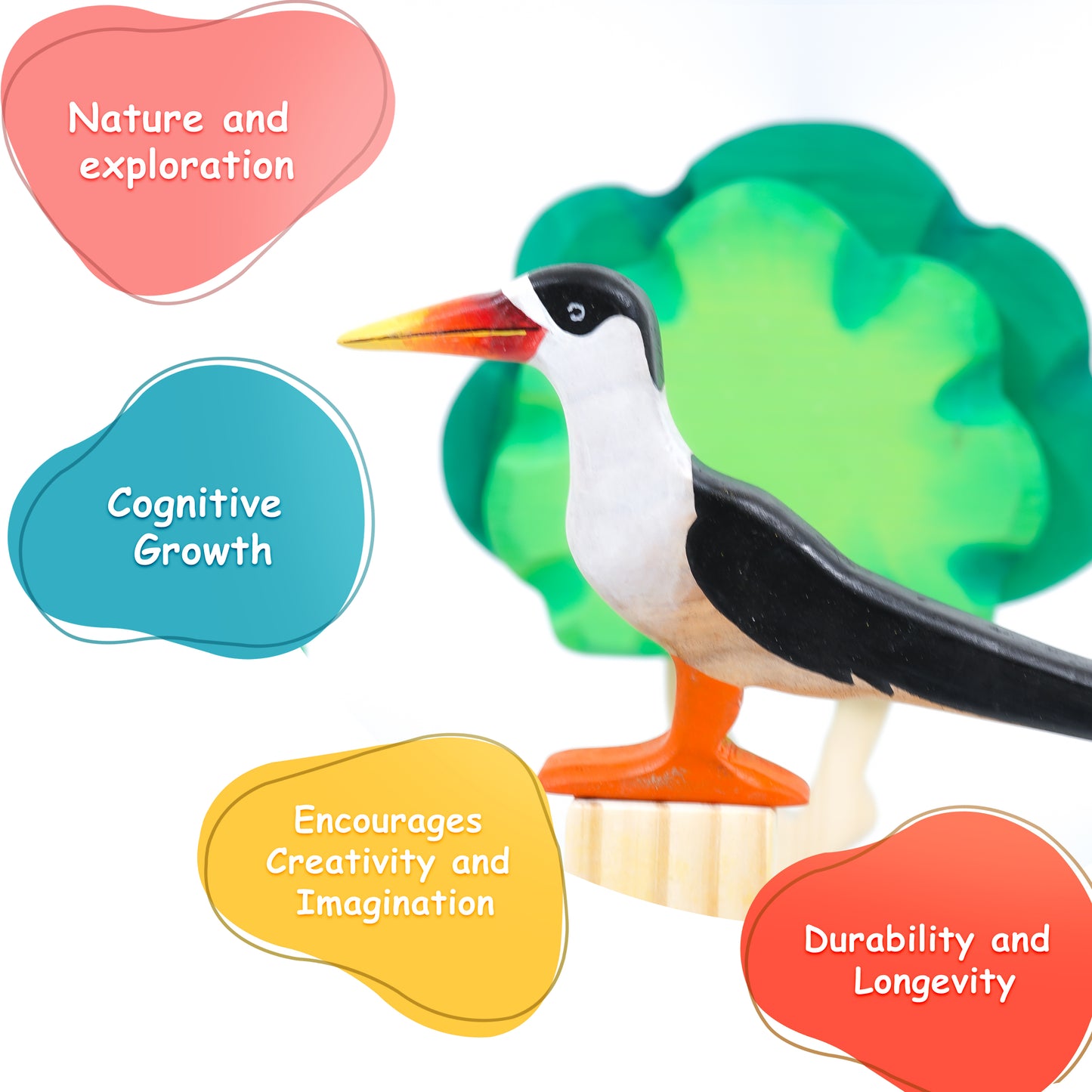 Skimmer Wooden Toy – Handcrafted Indian Skimmer Figurine