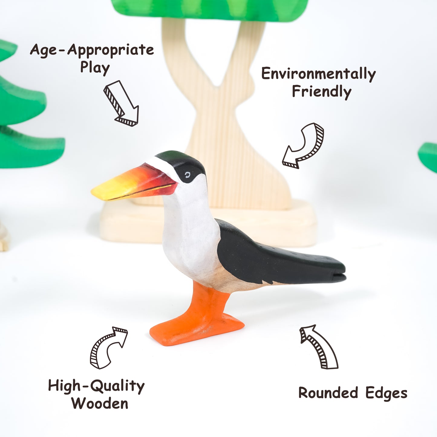 Skimmer Wooden Toy – Handcrafted Indian Skimmer Figurine