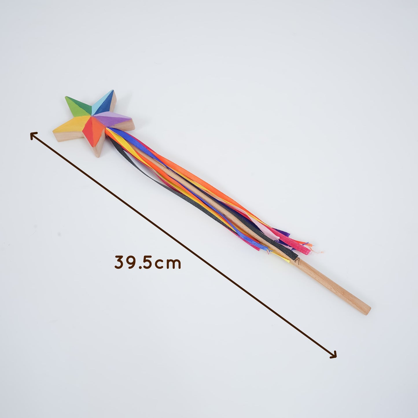 Magical Wooden Star Wand with Ribbons