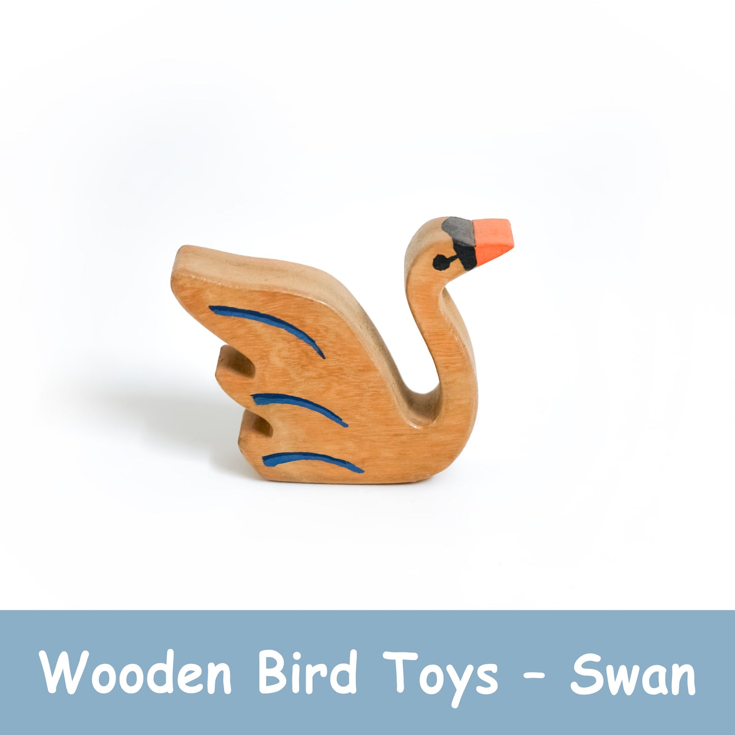 Handcrafted Wooden Swan Toy for Toddlers – Neem Wood Bird Figurine