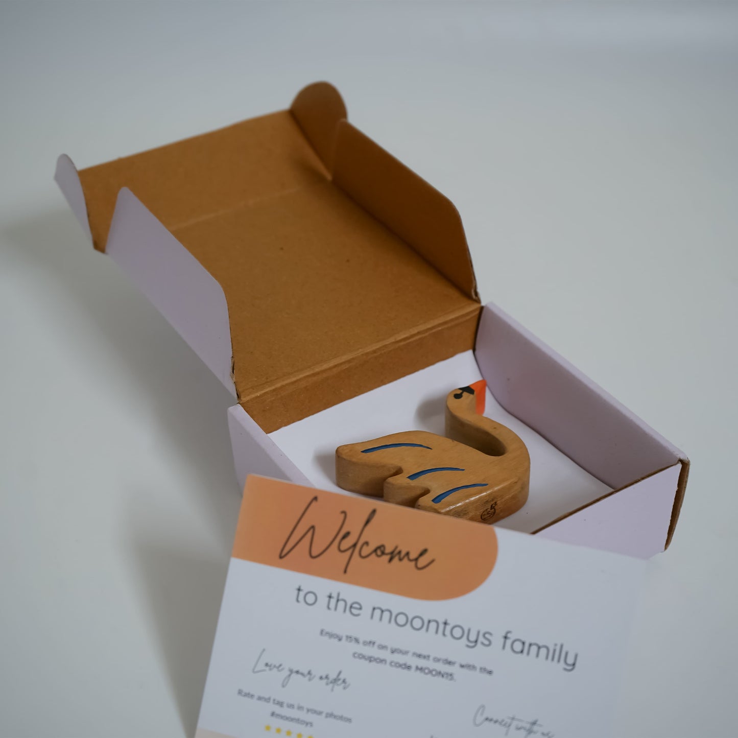 Handcrafted Wooden Swan Toy for Toddlers – Neem Wood Bird Figurine