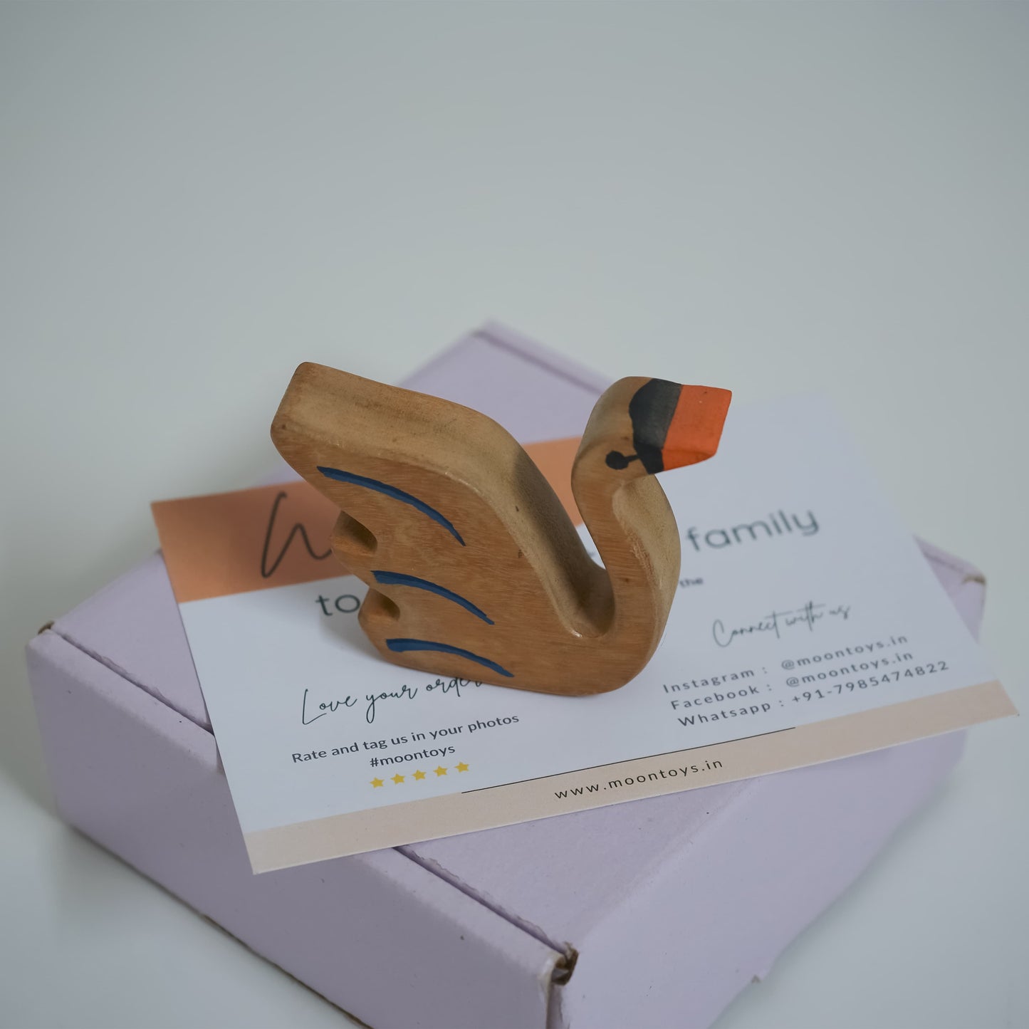 Handcrafted Wooden Swan Toy for Toddlers – Neem Wood Bird Figurine