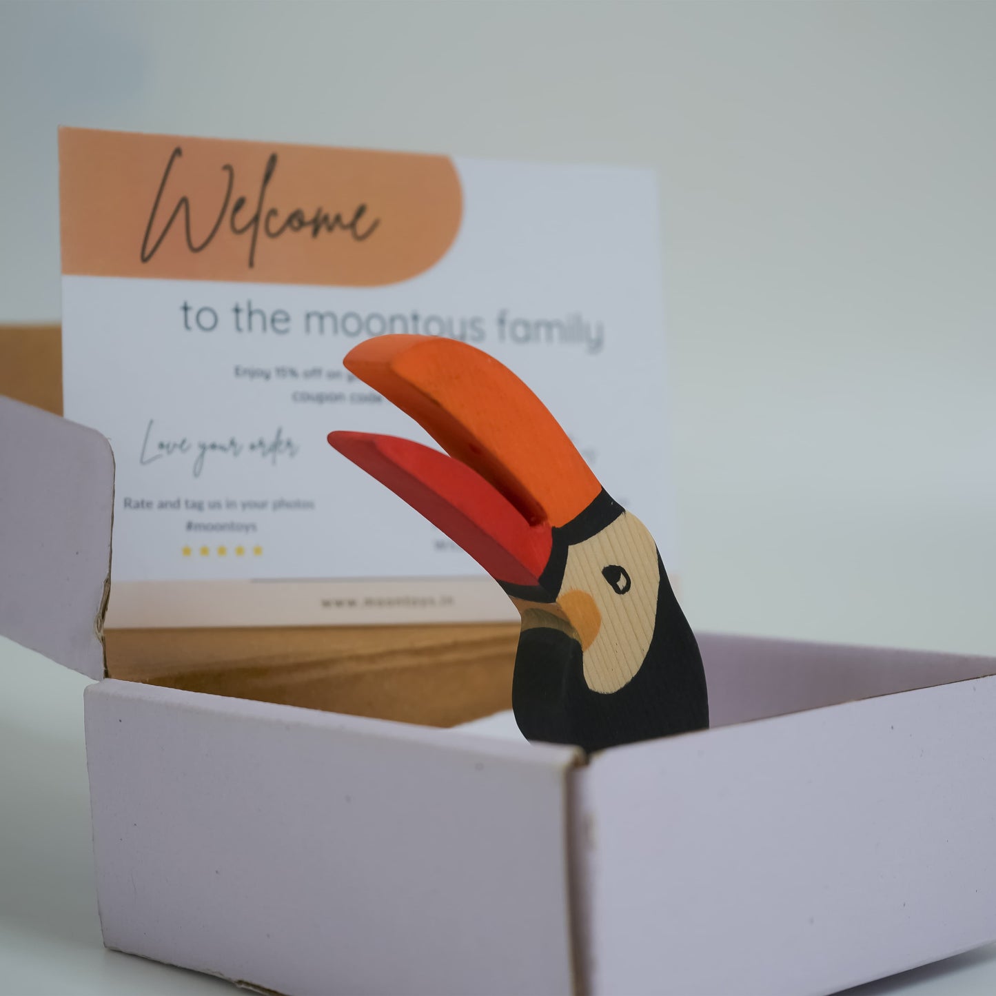 Handcrafted Wooden Toucan Toy – Neem Wood Bird Figurine