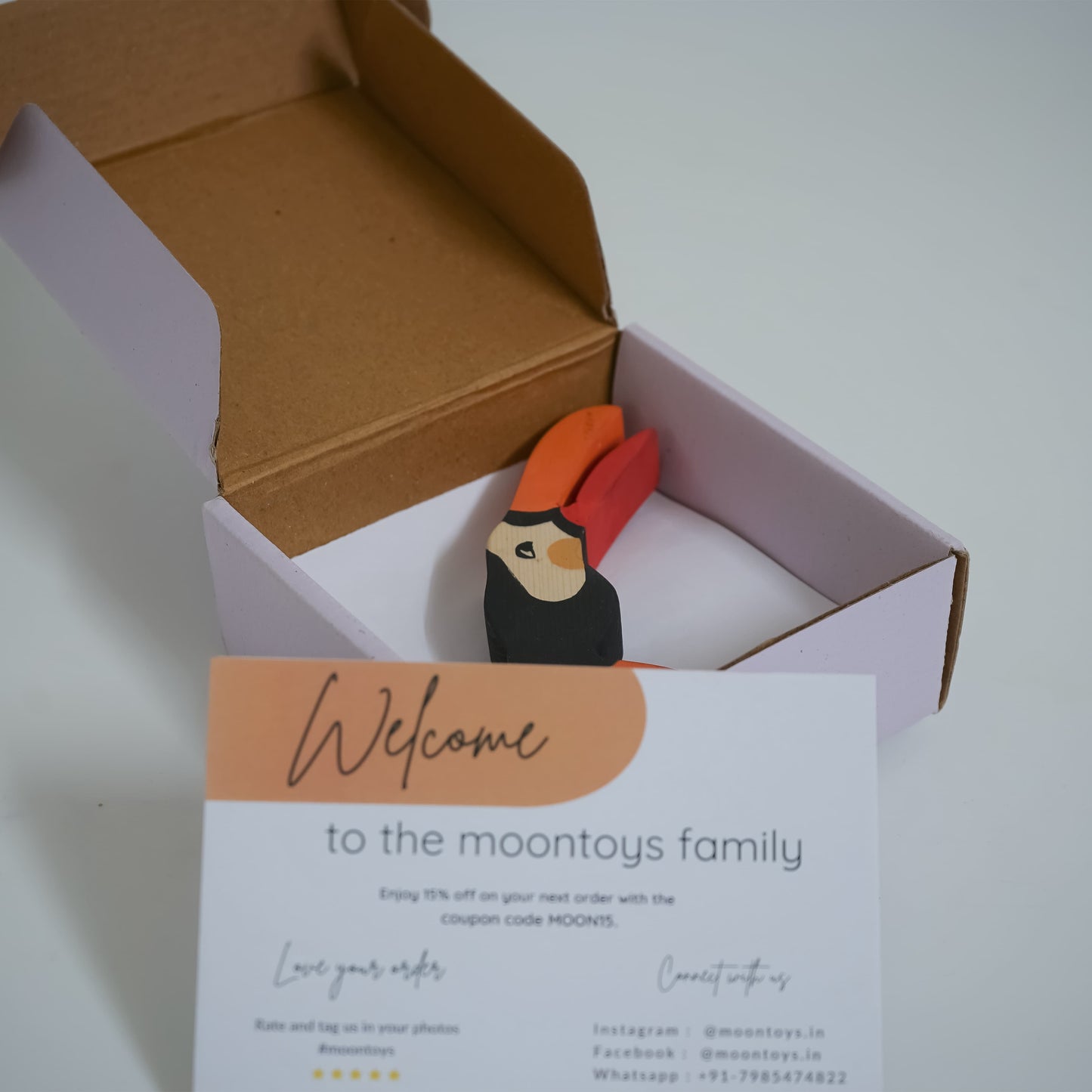 Handcrafted Wooden Toucan Toy – Neem Wood Bird Figurine