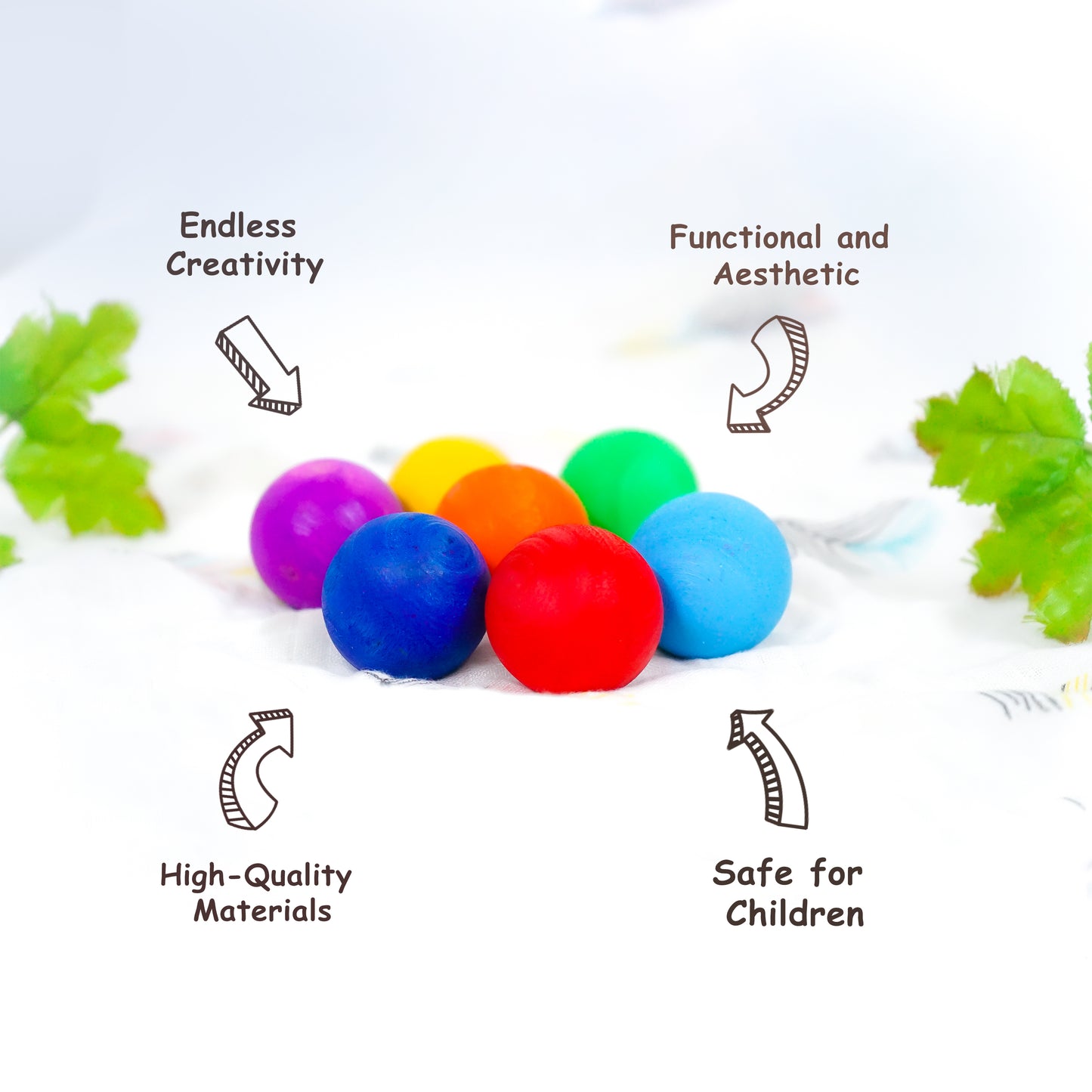 Colorful Wooden Rainbow Balls – Eco-Friendly Sensory Toy for Kids