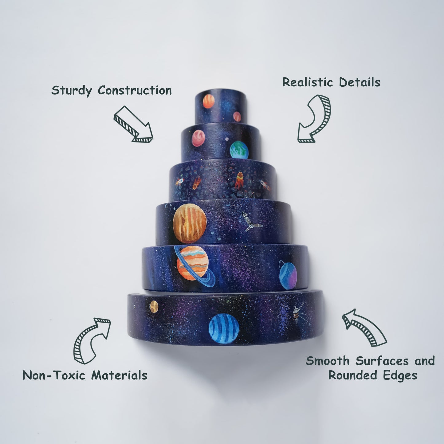 Solar System Wooden Stacker Toy