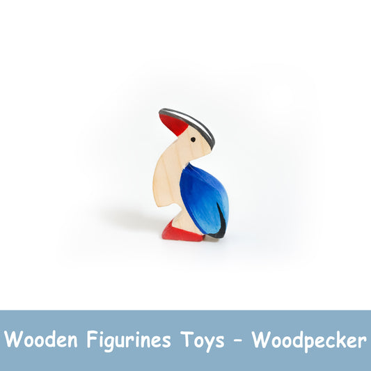 Handcrafted Wooden Woodpecker Toy – Neem Wood Bird Figurine