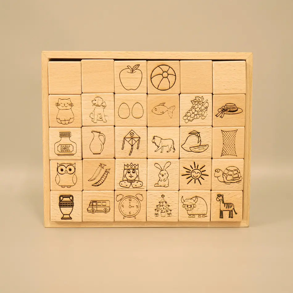 wooden picture block toys