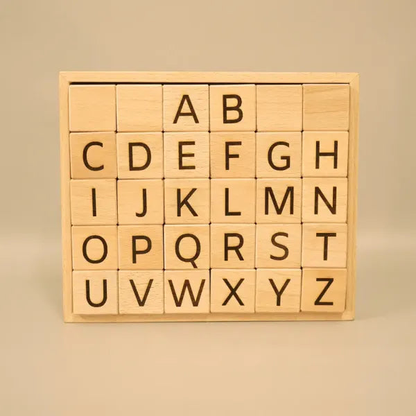 wooden capital alphabet block toys