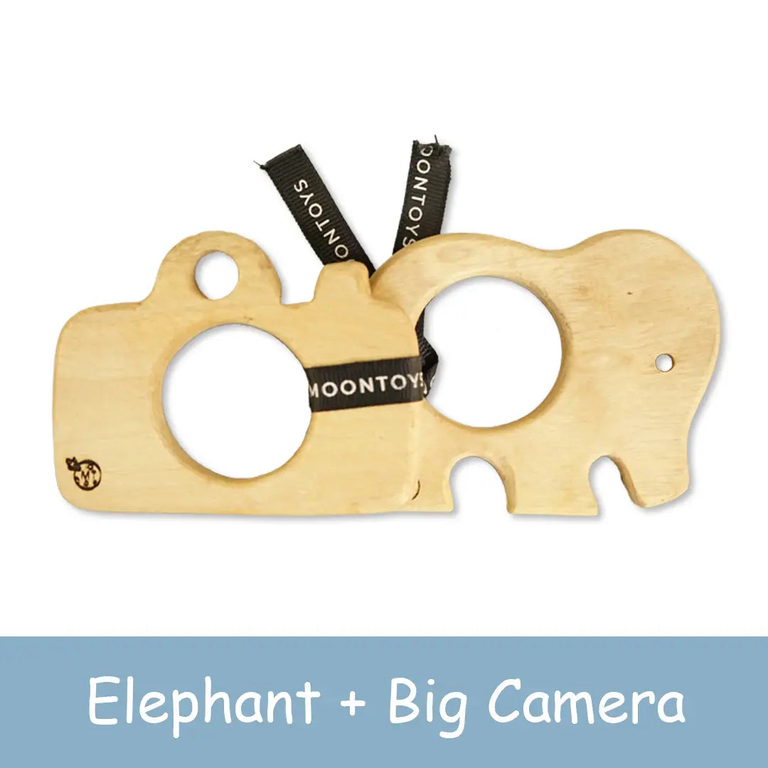 Wooden Elephant and Big Camera Teether Toys