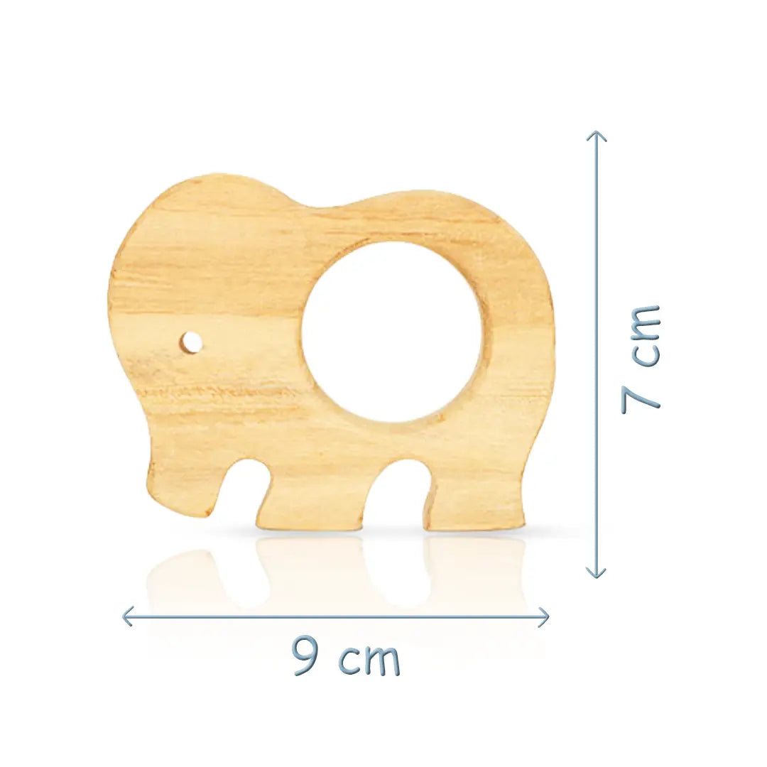 Dimensions with Wooden Elephant Teething Toys