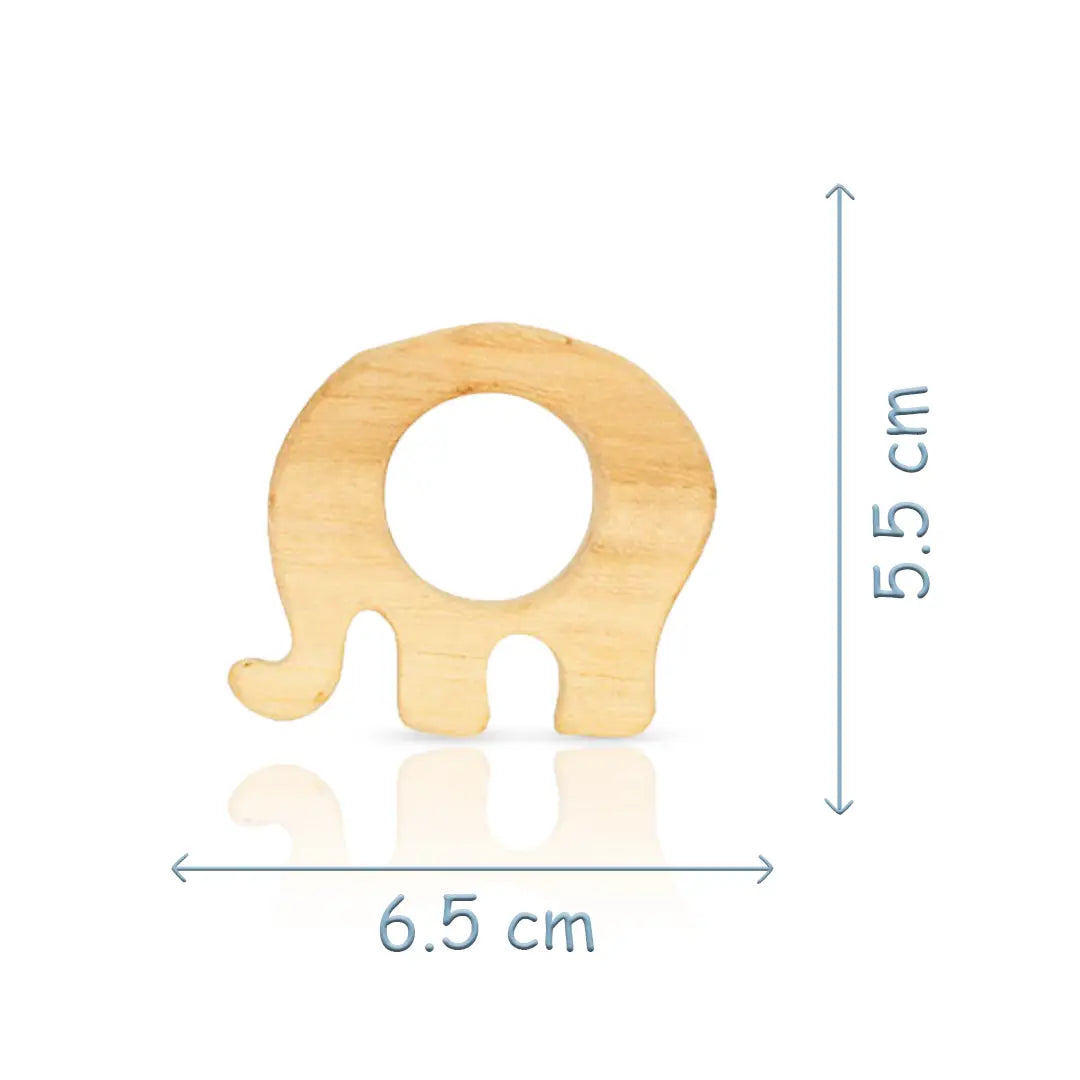 Wooden Teething Toys – Elephant + Whale + Camera