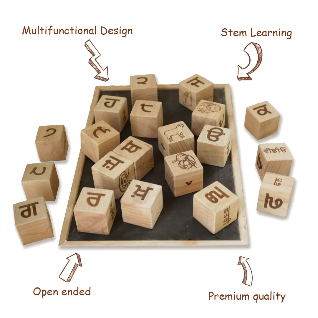 Key Features of Punjabi Alphabet Wooden Blocks Toys