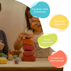 Playing baby with Wooden Zen Blocks (Balancing Blocks) | Benefits of Block Toys