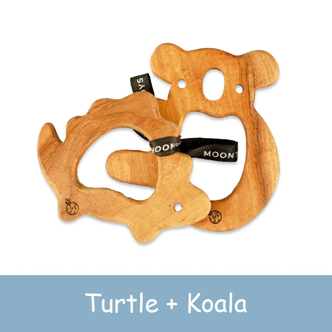 Wooden Turtle and Koala Teether Toys