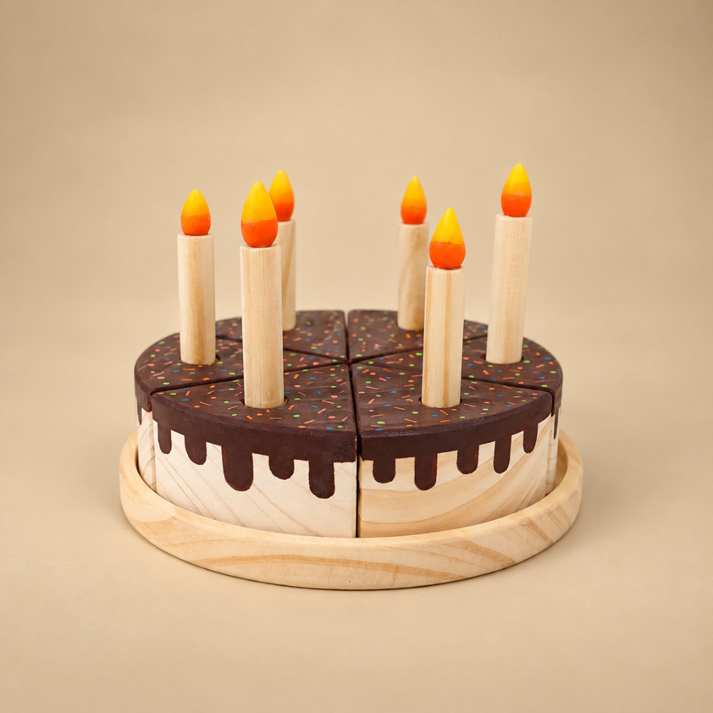 Wooden Chocolate Cake Set