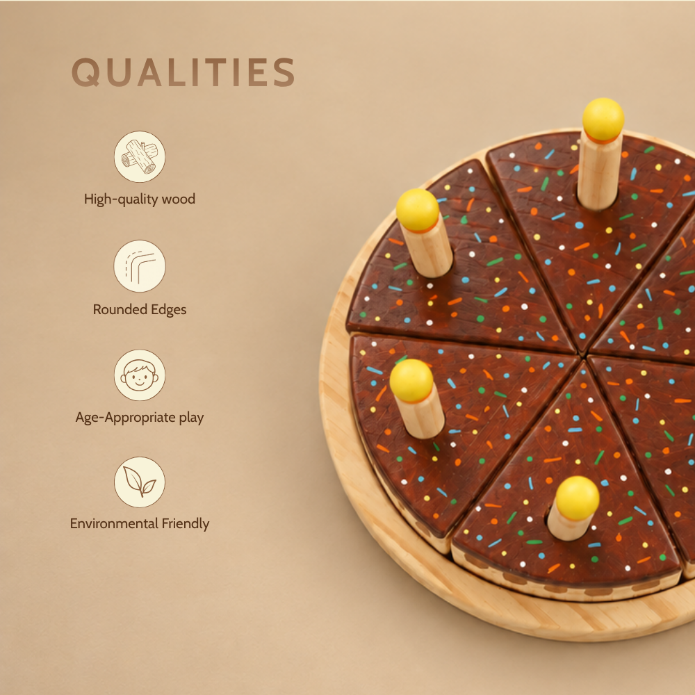 Wooden Chocolate Cake Set