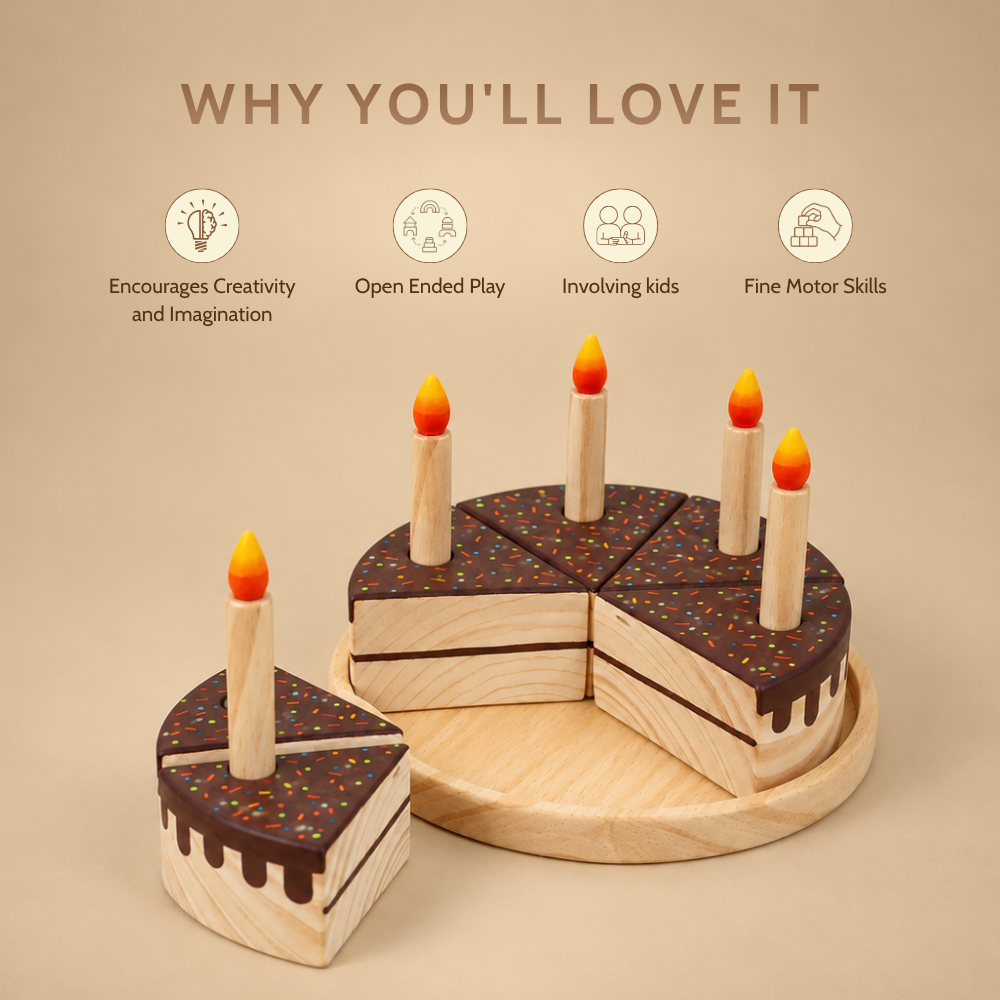 Wooden Chocolate Cake Set