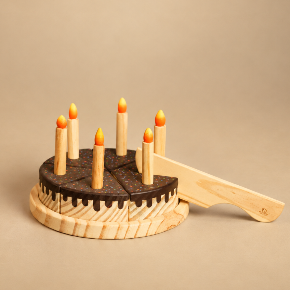 Wooden Chocolate Cake Set