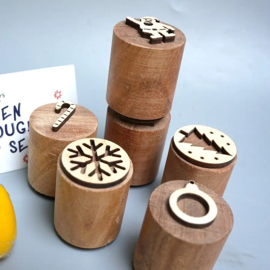 Wooden Christmas Stamp Set Toys