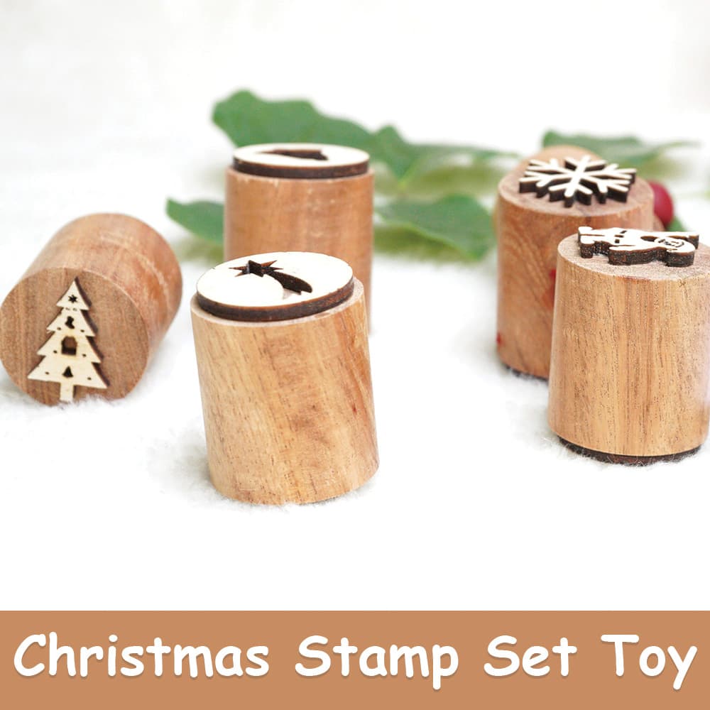 Wooden Christmas Stamp Set Toy