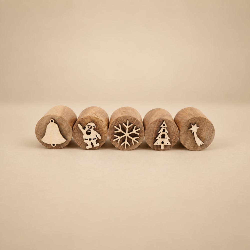 Wooden Christmas Stamp Set (5-Pieces)