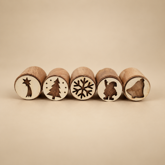 Wooden Christmas Stamp Set (5-Pieces)
