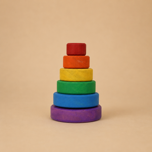 Wooden Colorful Circular Stacker Toy