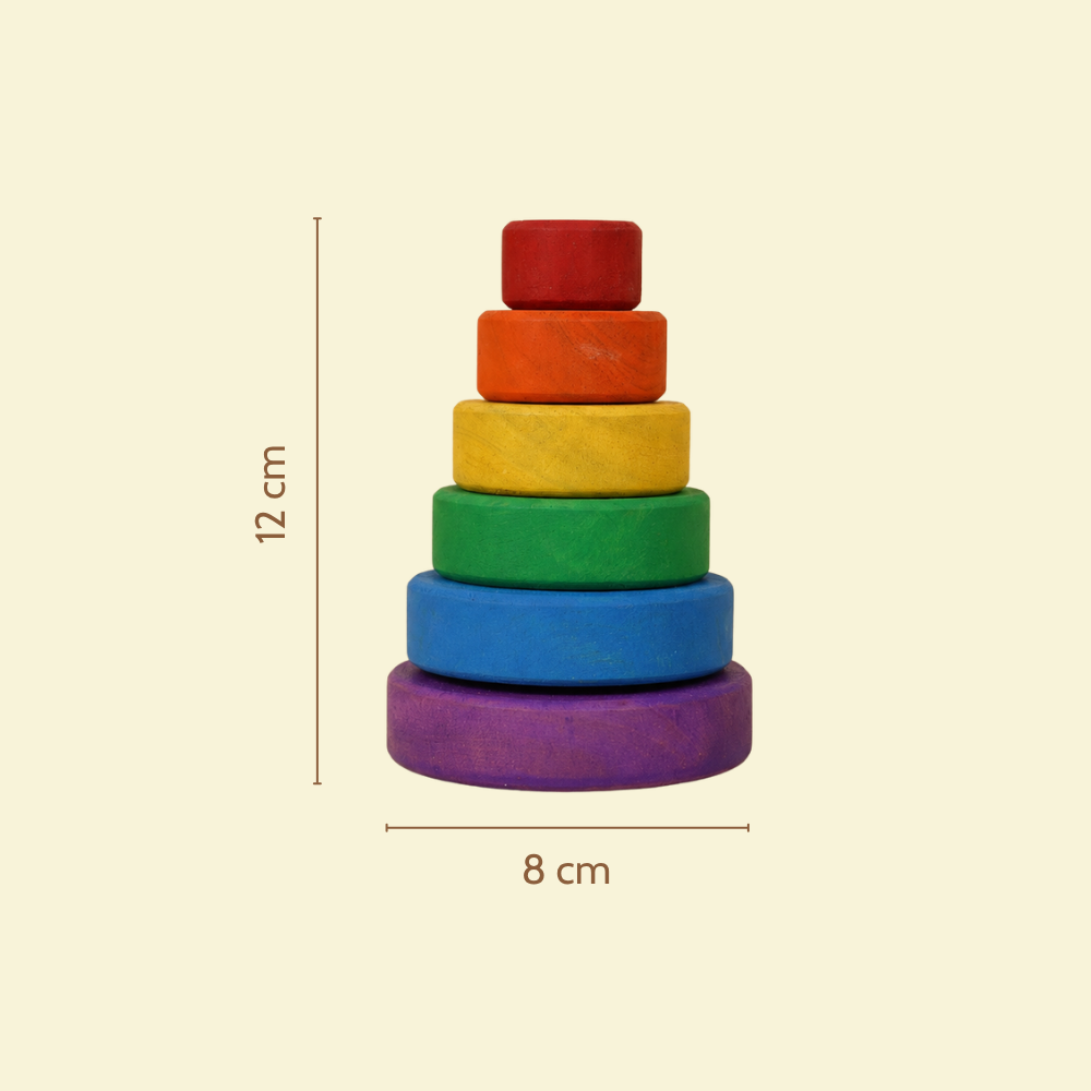 Wooden Colorful Circular Stacker Toy