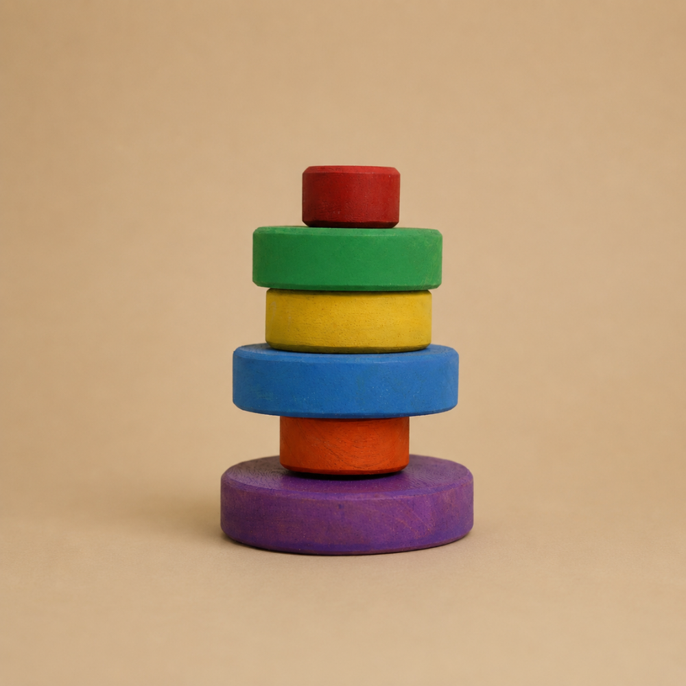 Wooden Colorful Circular Stacker Toy