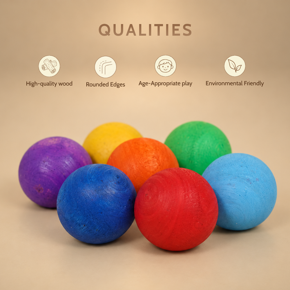 Colorful Wooden Balls Set