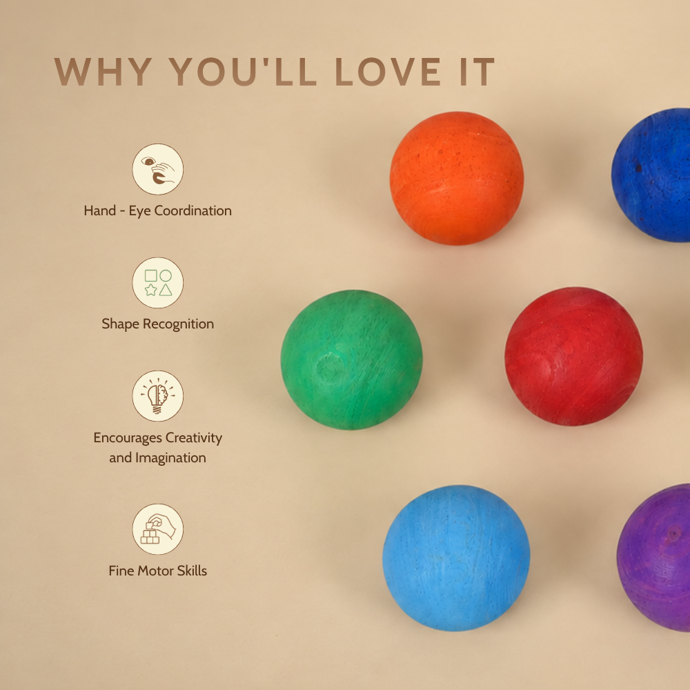 Colorful Wooden Balls Set
